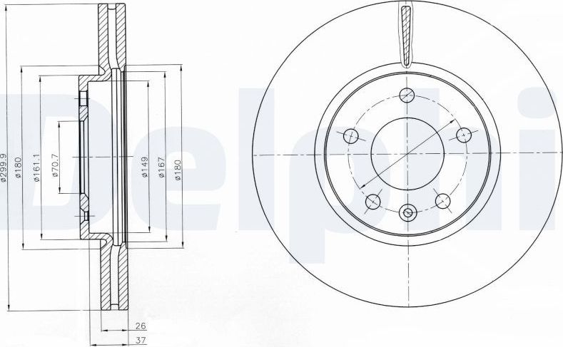 Тормозной диск Delphi. Артикул BG4278