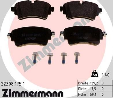 Тормозные колодки Zimmermann. Артикул 22308.175.1