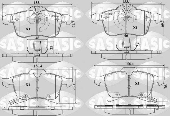 Тормозные колодки Sasic. Артикул 6216014