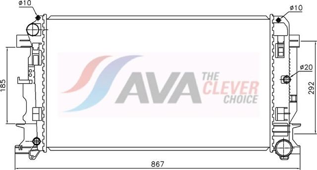 Радиатор охлаждения двигателя AVA ** CLEVER FIT **. Артикул MS2402