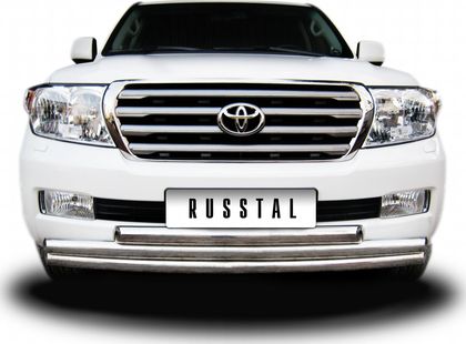 Защита RusStal переднего бампера d63/63/63 (дуга) для Toyota Land Cruiser 200 2007-2012. Артикул LCZ-000210