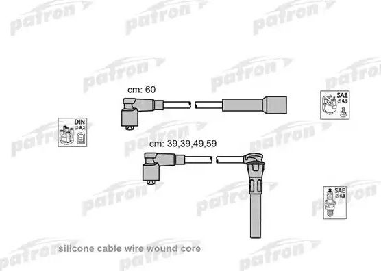 Высоковольтные провода (провода зажигания) (комплект) Patron для MG ZR 2001-2005. Артикул PSCI2003