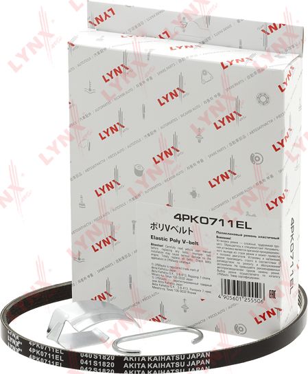 Приводной ремень поликлиновой LYNXauto ELASTIC для Ford Transit VI 2000-2006. Артикул 4PK0711EL