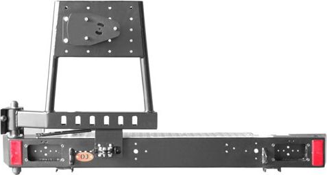 Бампер силовой OJ задний с левой калиткой и кронштейном запаски для УАЗ Hunter 2003-2026. Артикул 03.106.03