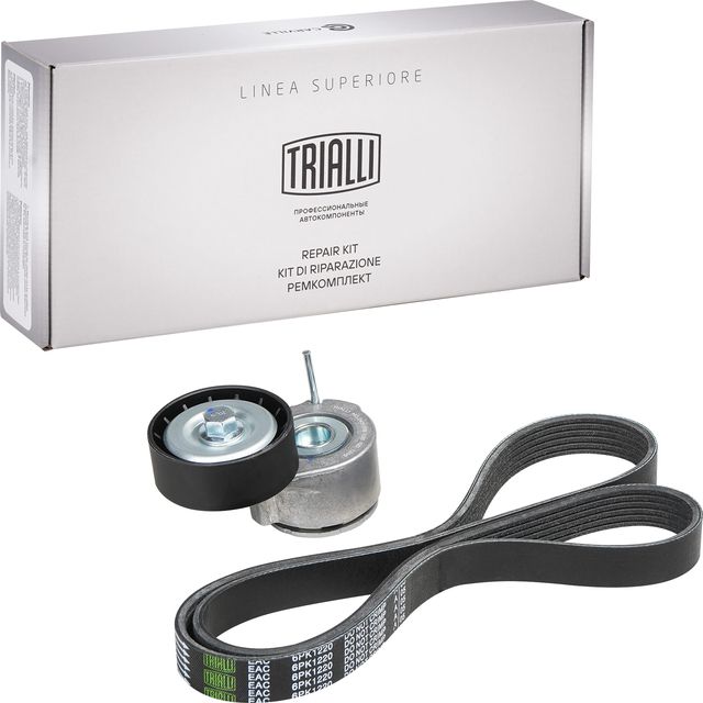 Приводной ремень поликлиновой с роликами (комплект) Trialli для ГАЗ Соболь 1997-2026. Артикул GD 1206