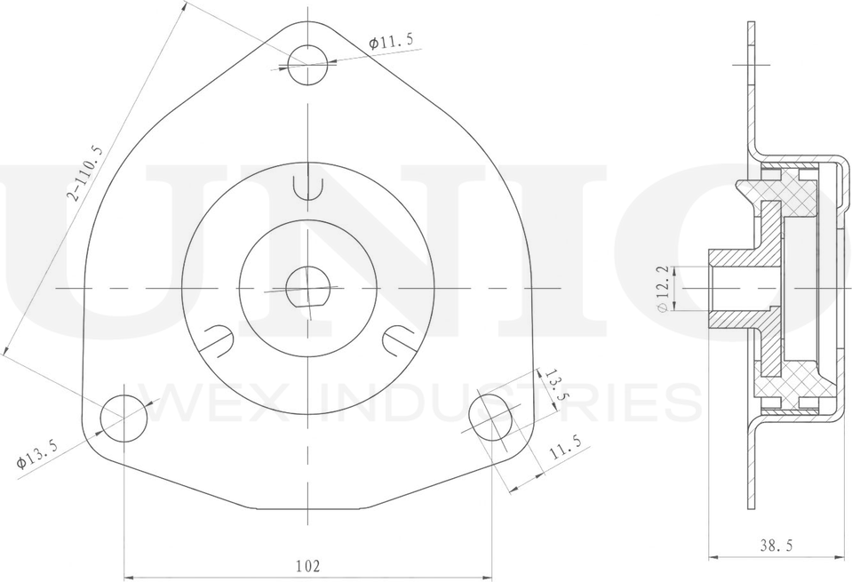 Опора амортизационной стойки (Unio). Артикул RMP-13100