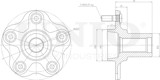 Ступица колеса (Unio). Артикул HUB-20189