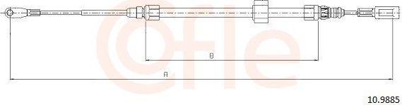 Трос ручника (тросик ручного тормоза) Cofle. Артикул 10.9885