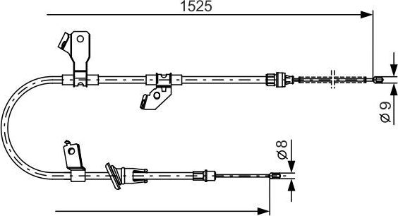 Трос ручника (тросик ручного тормоза) Bosch. Артикул 1 987 482 247