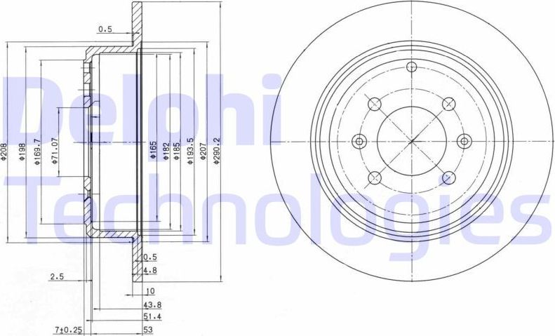 Тормозной диск Delphi. Артикул BG2873