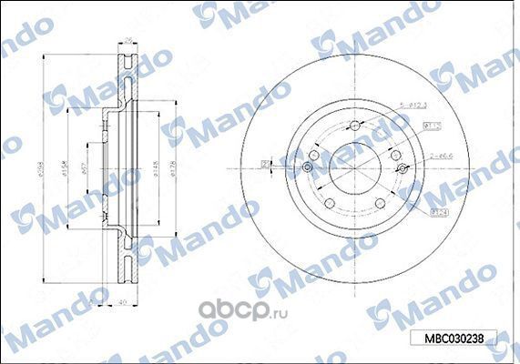 Диск тормозной (Mando). Артикул MBC030238