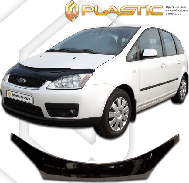 Дефлектор СА Пластик для капота (Classic черный) Ford C-MAX  2005-2010. Артикул 2010060100846
