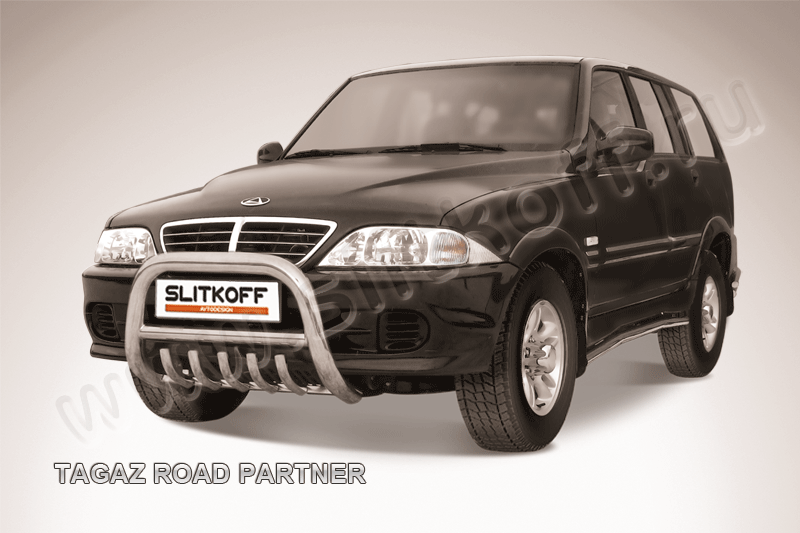 Кенгурятник Slitkoff d76 низкий с защитой картера для ТагАЗ Road Partner 2008-2026. Артикул TARP001