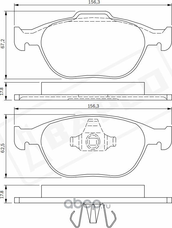 Колодки тормозные дисковые, комплект Ford Fiesta IV, V, Focus (DAW, DB (Bapco) Bapco. Артикул BP0270