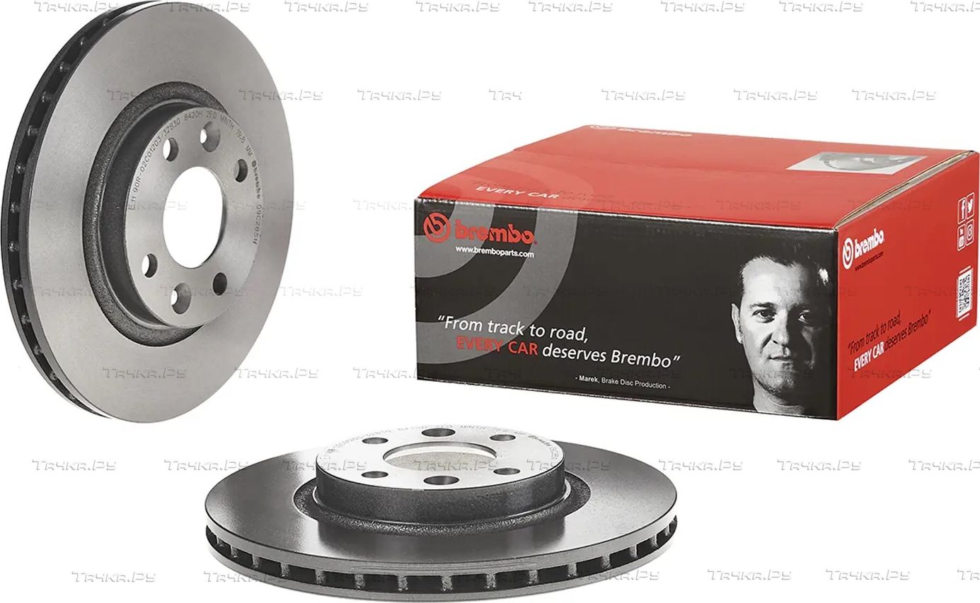 Тормозной диск Brembo UV Coated передний для Dacia Sandero II 2012-2026. Артикул 09.C285.11