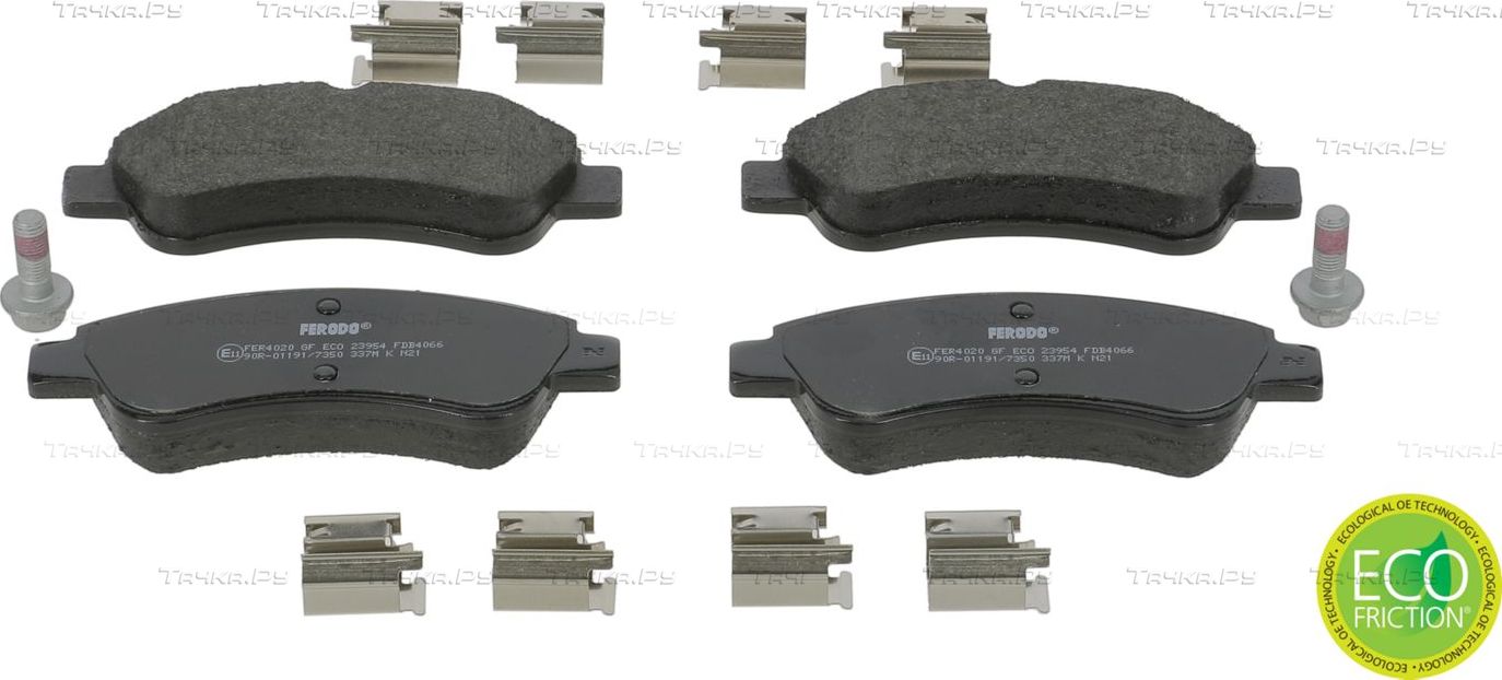 Тормозные колодки Ferodo Premier Eco Friction передние для Peugeot 206 2001-2012. Артикул FDB4066