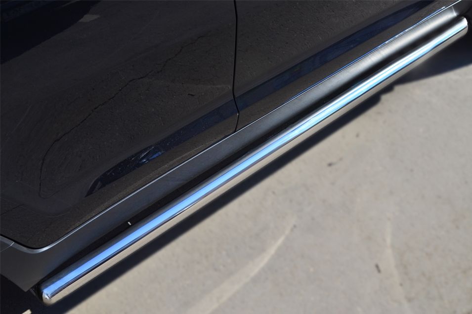 Защита порогов RusStal труба d63 (вариант 3) для Kia Sportage III 2014-2026. Артикул KSGT-001672