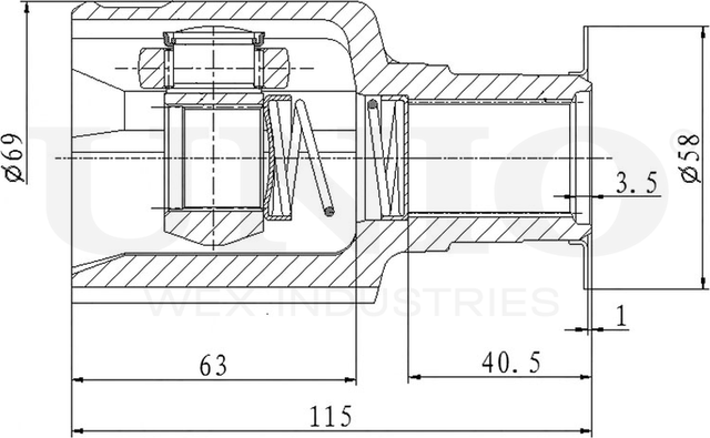 ШРУС внутренний (Unio). Артикул CVJ-30163