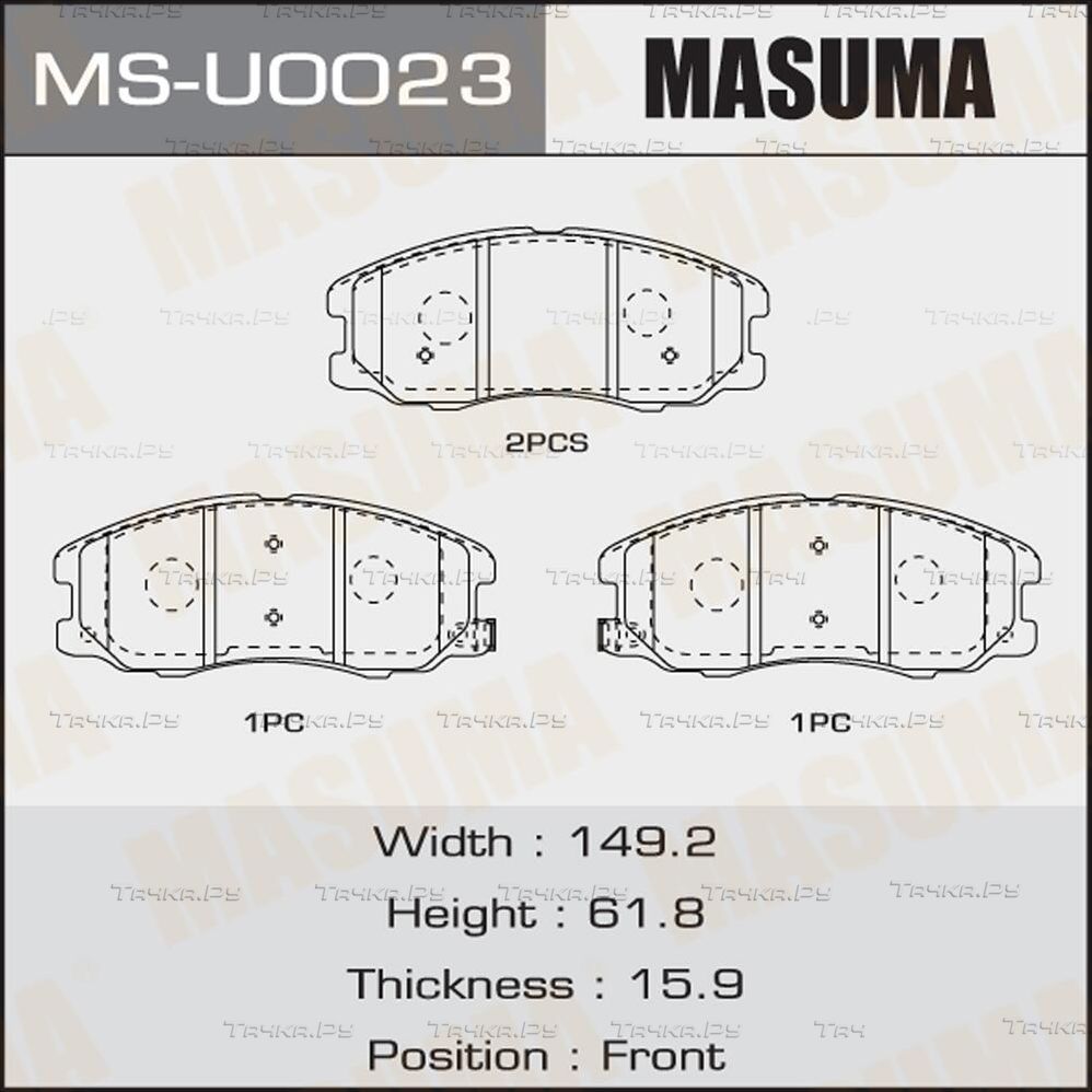 Тормозные колодки Masuma. Артикул MS-U0023