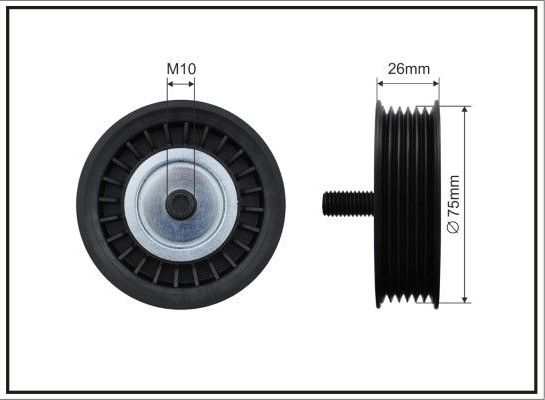 Направляющий (ведущий) ролик приводного поликлинового ремня Caffaro (полимерный материал). Артикул 500080
