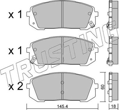 Тормозные колодки Trusting. Артикул 1298.0