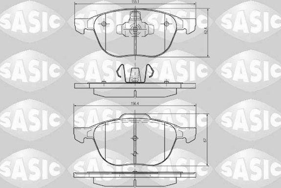 Тормозные колодки Sasic передние для Mazda 5 II (CW) 2010-2015. Артикул 6216001