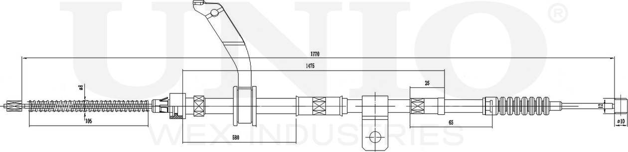 Трос ручного тормоза (Unio). Артикул CAB-60054
