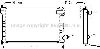Радиатор охлаждения двигателя AVA. Артикул CNA2171