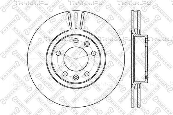 Тормозной диск Stellox передний для Peugeot 607 I 2000-2011. Артикул 6020-9920V-SX