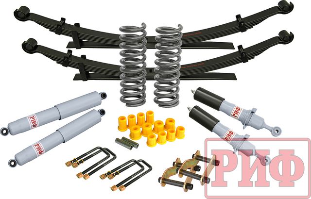 Лифт-комплект РИФ газовый мягкий для Nissan Navara D40 2004-2015, лифт 40 мм. Артикул RIF-D40-B-G