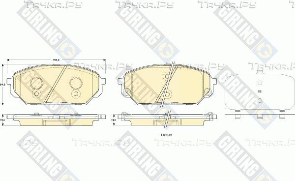 Тормозные колодки Girling. Артикул 6135279