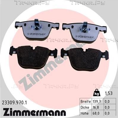 Тормозные колодки Zimmermann rd:z задние для Bentley Azure I 1995-2006. Артикул 23309.970.1