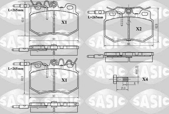 Тормозные колодки Sasic передние для Citroen C15 1984-2000. Артикул 6210042