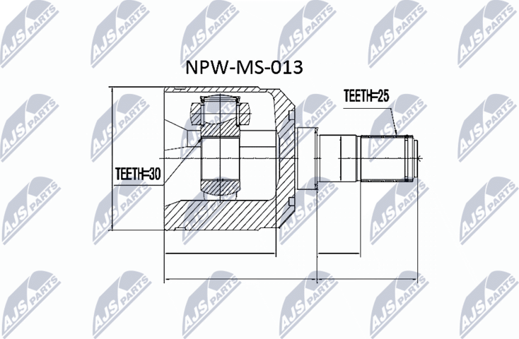 Шрус внутренний (граната) NTY. Артикул NPW-MS-013