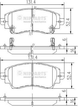 Тормозные колодки Nipparts передние для Toyota Corolla E110 1997-2002. Артикул J3602089