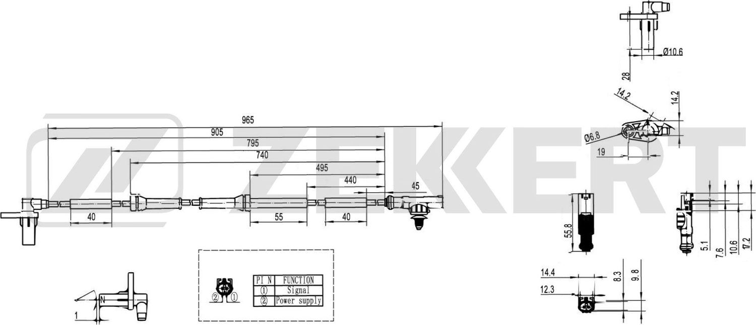 Датчик ABS Zekkert. Артикул SE-6113