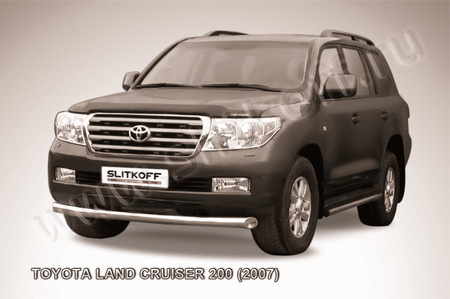 Защита Slitkoff переднего бампера d76 для Toyota Land Cruiser 200 2007-2012. Артикул TLC2-010