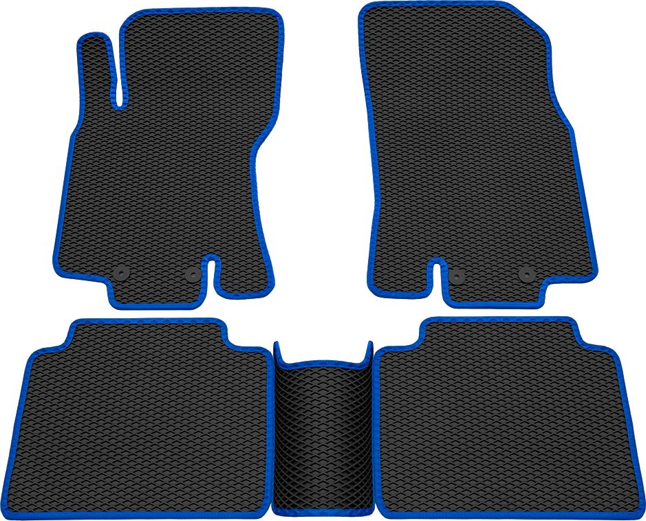 Коврики Rezkon EVA для салона Nissan X-Trail T32 2015-2026 Синий кант. Артикул 9025035203