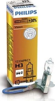 H3 12V- 55W (PK22s) ( +30% света) Vision (Premium) Philips Vision. Артикул 12336PRC1