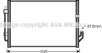 Радиатор кондиционера (конденсатор) AVA (алюминий). Артикул DN5331