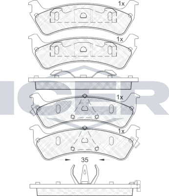 Тормозные колодки Icer задние для Ford Explorer II 1994-2002. Артикул 181409