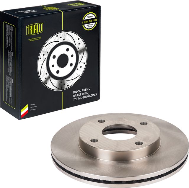 Тормозной диск Trialli передний для Chery Bonus (A13) 2006-2014. Артикул DF 051314
