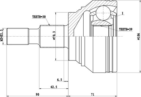 Шрус наружный Mercedes Benz Ml-Class 164 (04-11) (Zikmar). Артикул Z87490R
