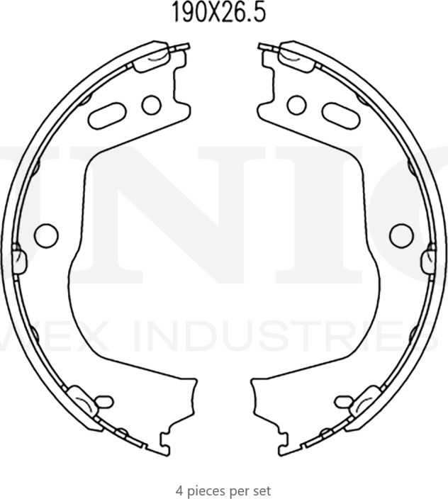 Колодки тормозные барабанные, комплект (Unio). Артикул BRP-10078