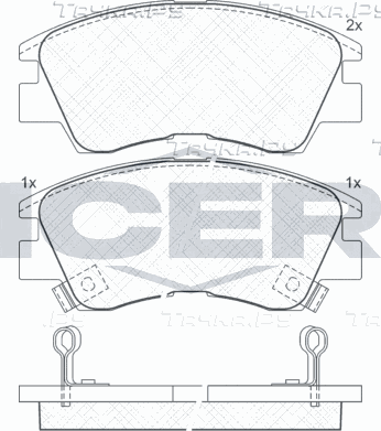 Тормозные колодки Icer передние для Mitsubishi Pajero II 1991-1997. Артикул 140701