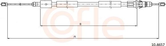 Трос ручника (тросик ручного тормоза) Cofle задний левый для Citroen Xsara Picasso 1999-2012. Артикул 10.4657