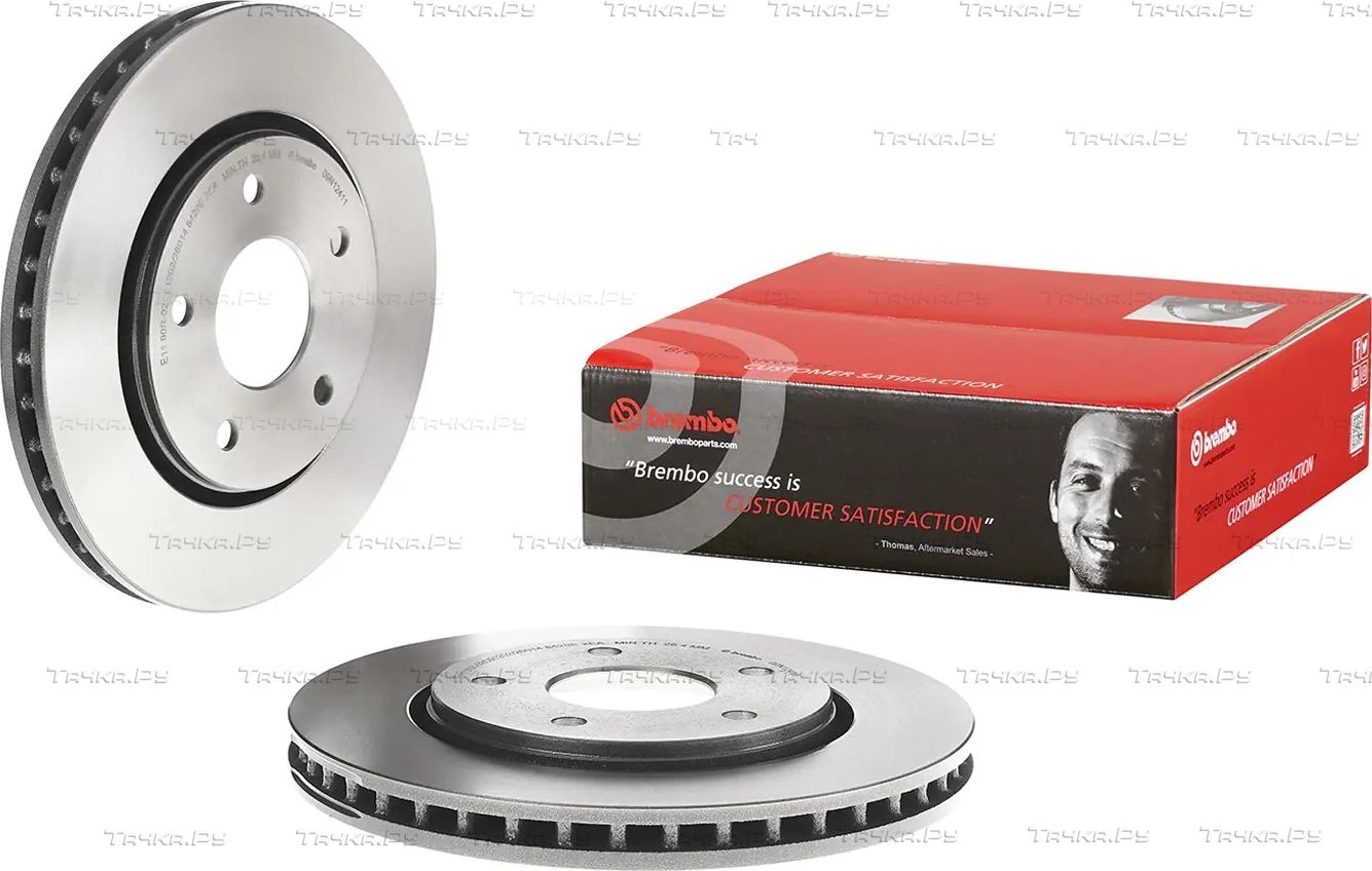 Тормозной диск Brembo PRIME LINE - UV Coated передний для Chrysler Grand Voyager V 2007-2026. Артикул 09.N124.11