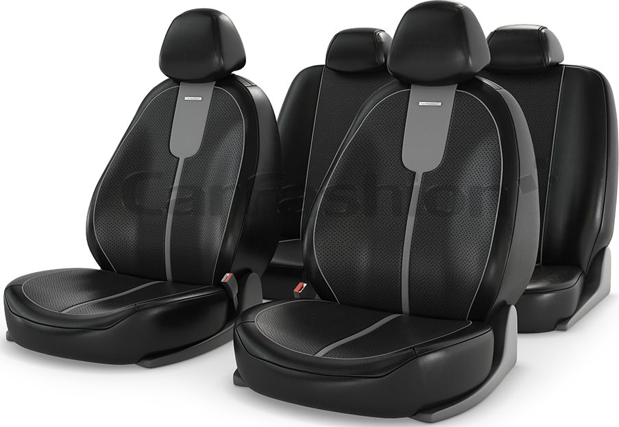 Чехлы универсальные CarFashion Gals на сидения авто, цвет Серый/Черный/Серый. Артикул 11063