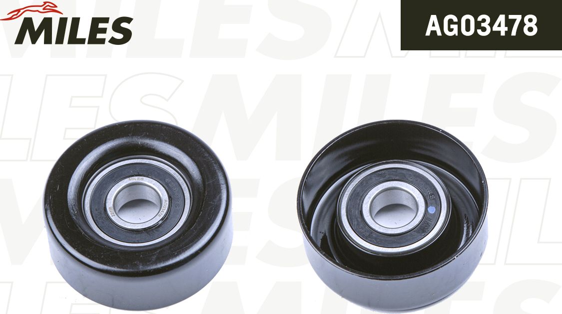 Направляющий (ведущий) ролик приводного поликлинового ремня Miles. Артикул AG03478