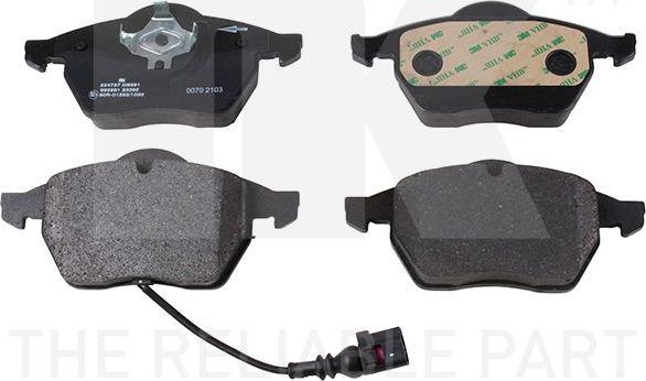 Тормозные колодки NK передние для Audi A3 I (8L) 1998-2003. Артикул 224757